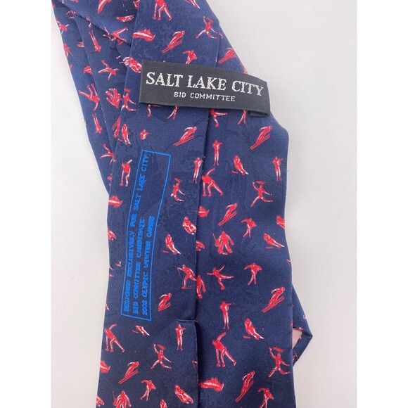 2002 Salt Lake Olympics Bid Committee 100% Silk Neck Tie Winter Games Ski Hockey - Picture 3 of 5